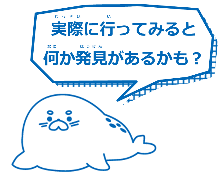 アザラシ「実際に行ってみると何か発見があるかも_」.PNG