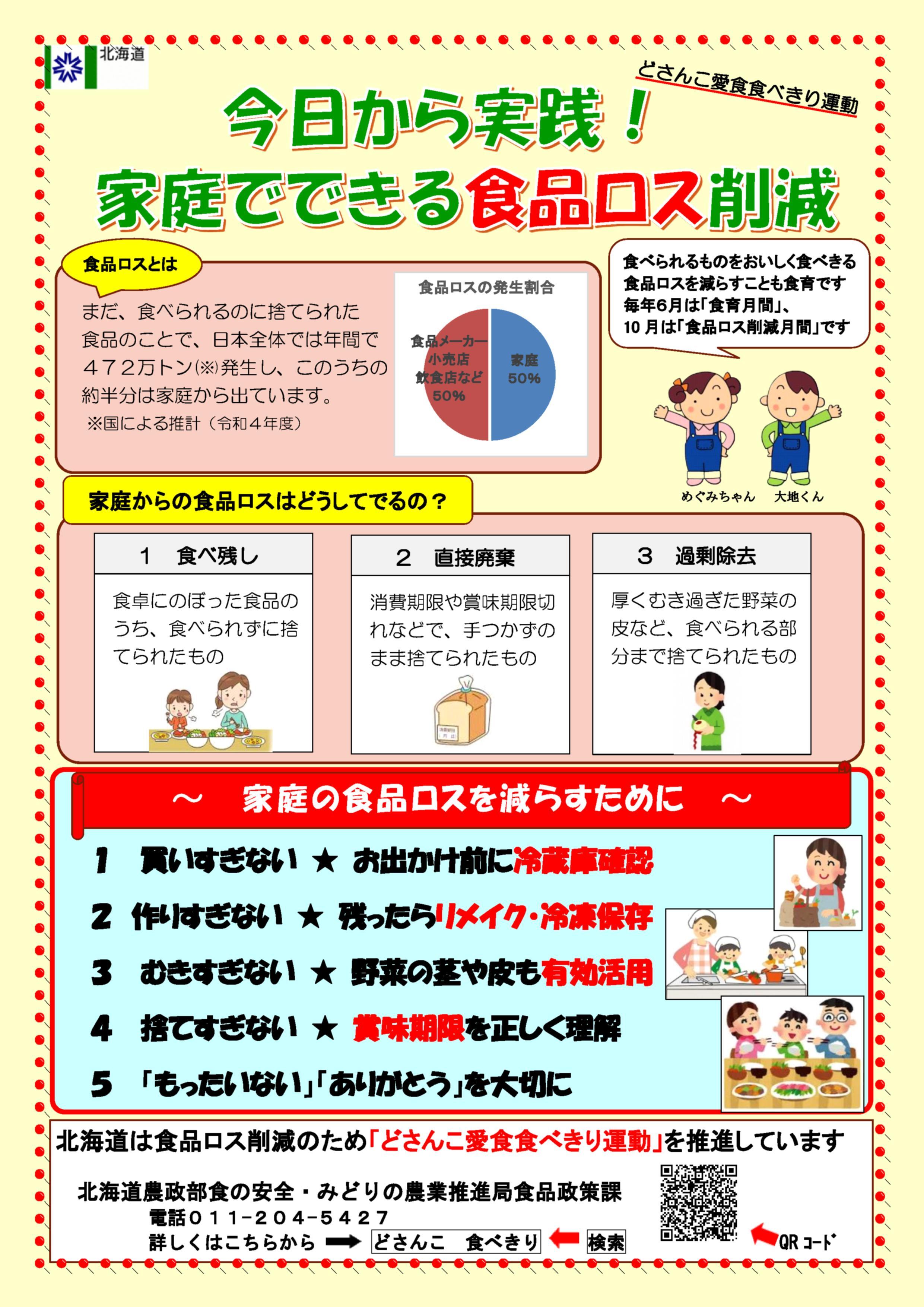 「今日から実践!(家庭5箇条)」リーフレット(片面A4) (JPG 783KB)